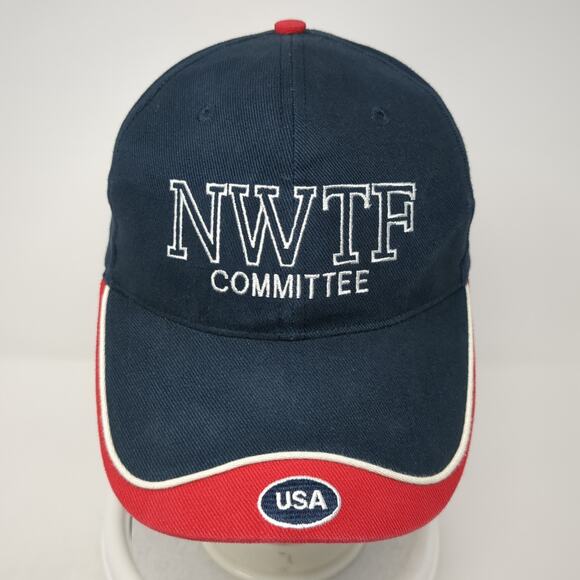 NWTF Commitee USA Baseball Cap Blue One Size Adjustable Embroidered Patriotic - Picture 2 of 8